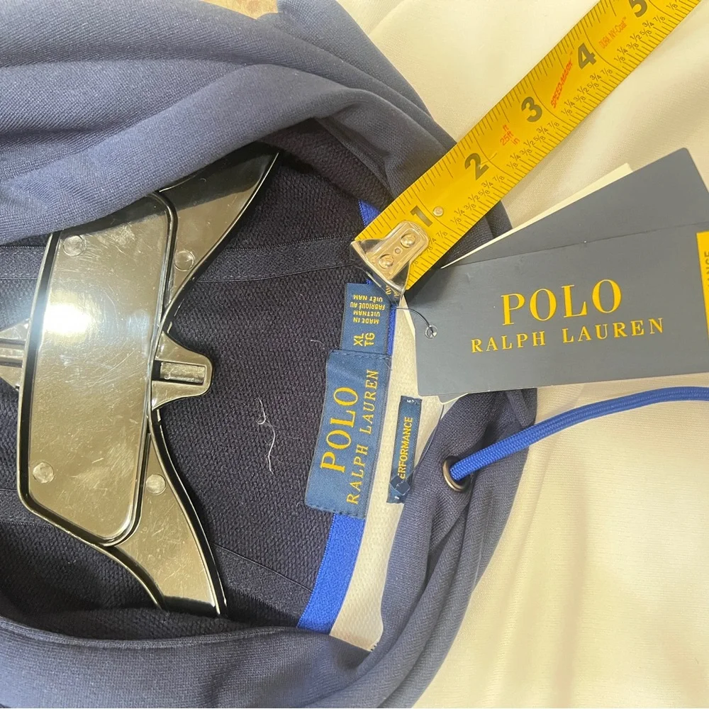 Polo Ralph‎ Lauren white Performance Terry Hoodie Men XL FLAWED READ BELLOW